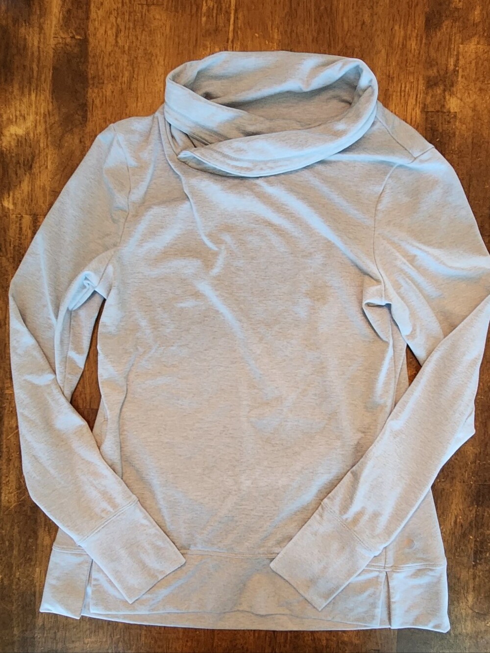 Apana Lightweight Gray Cowl Neck Active Yoga Sweater Size Small
